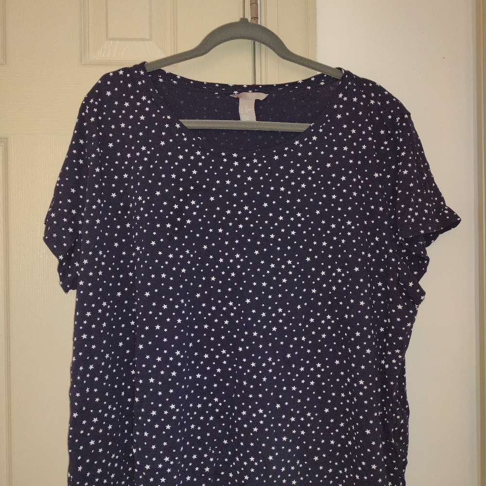 H&M Blue with white stars shirt